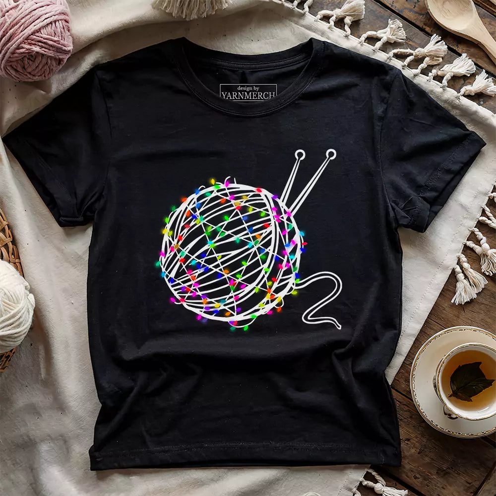 Yarn & Lights T-shirt - Prismatic Fiber Arts