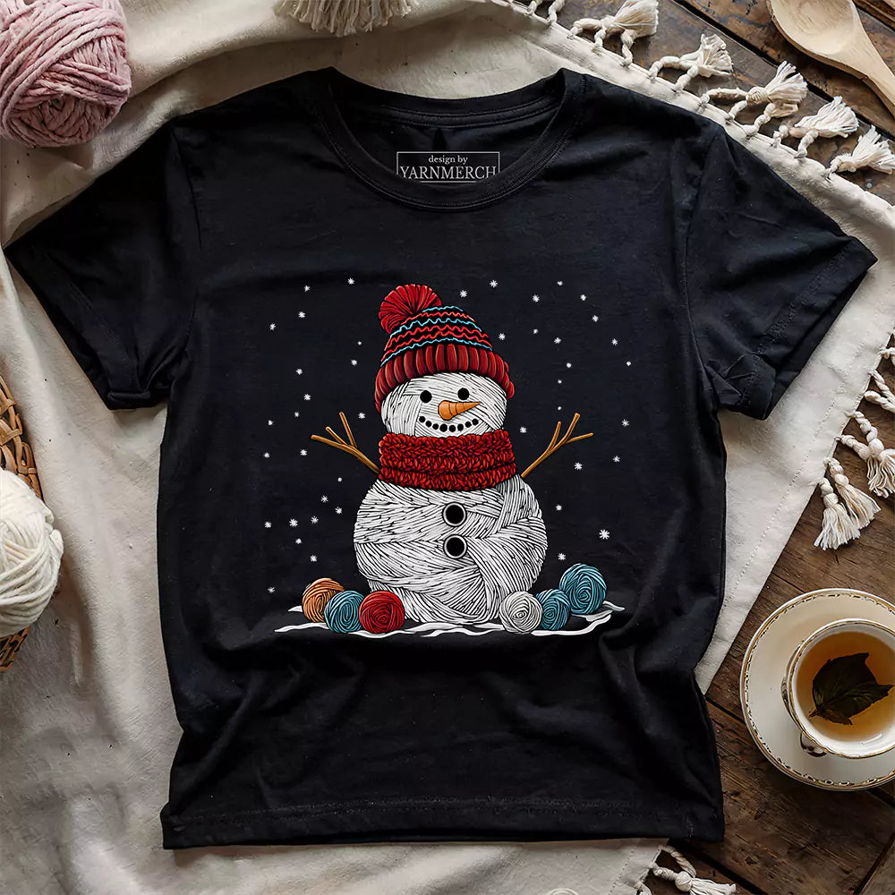 Yarn Snowman T-shirt - Prismatic Fiber Arts