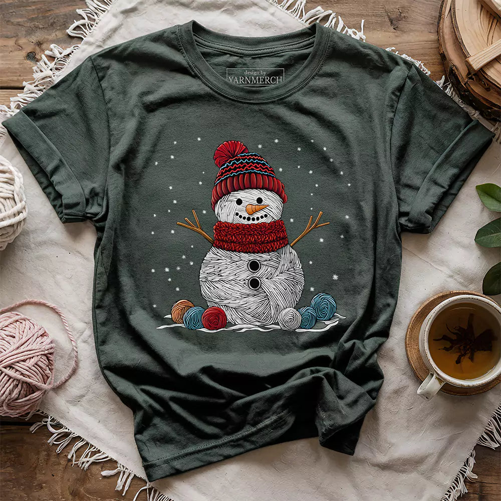 Yarn Snowman T-shirt - Prismatic Fiber Arts