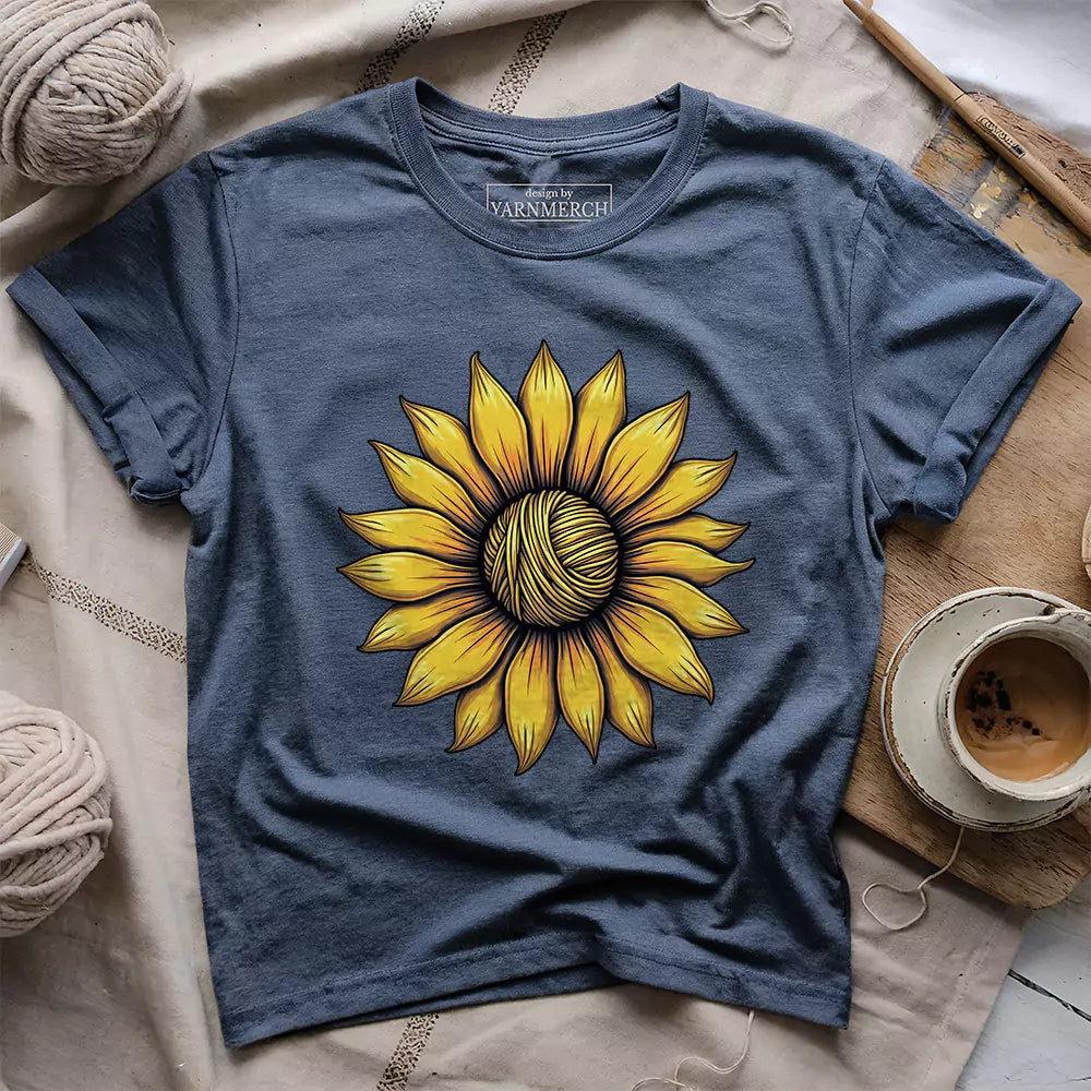 Yarn Sunflower T-shirt - Prismatic Fiber Arts