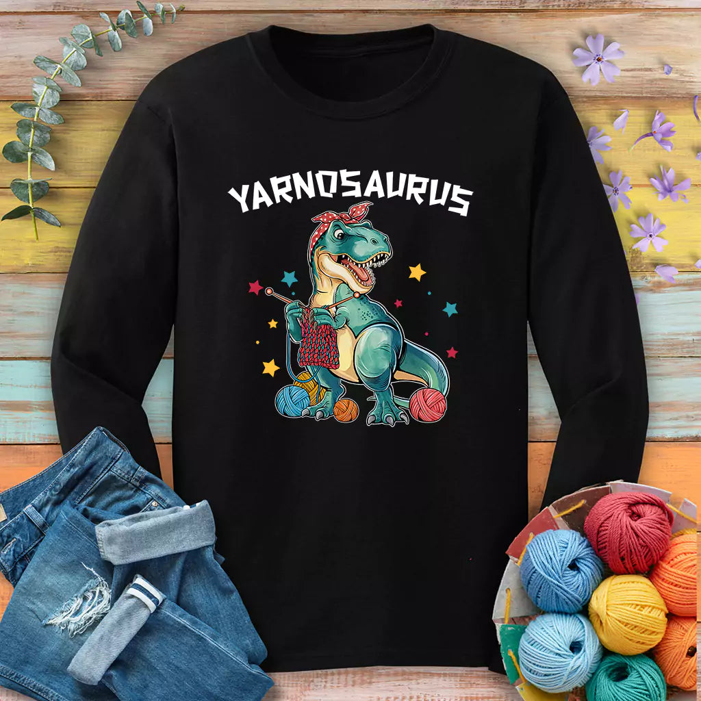 Yarnosaurus Long Sleeve T-shirt - Prismatic Fiber Arts