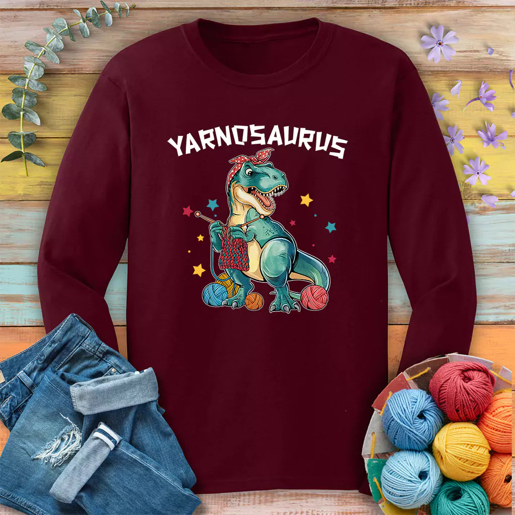 Yarnosaurus Long Sleeve T-shirt - Prismatic Fiber Arts