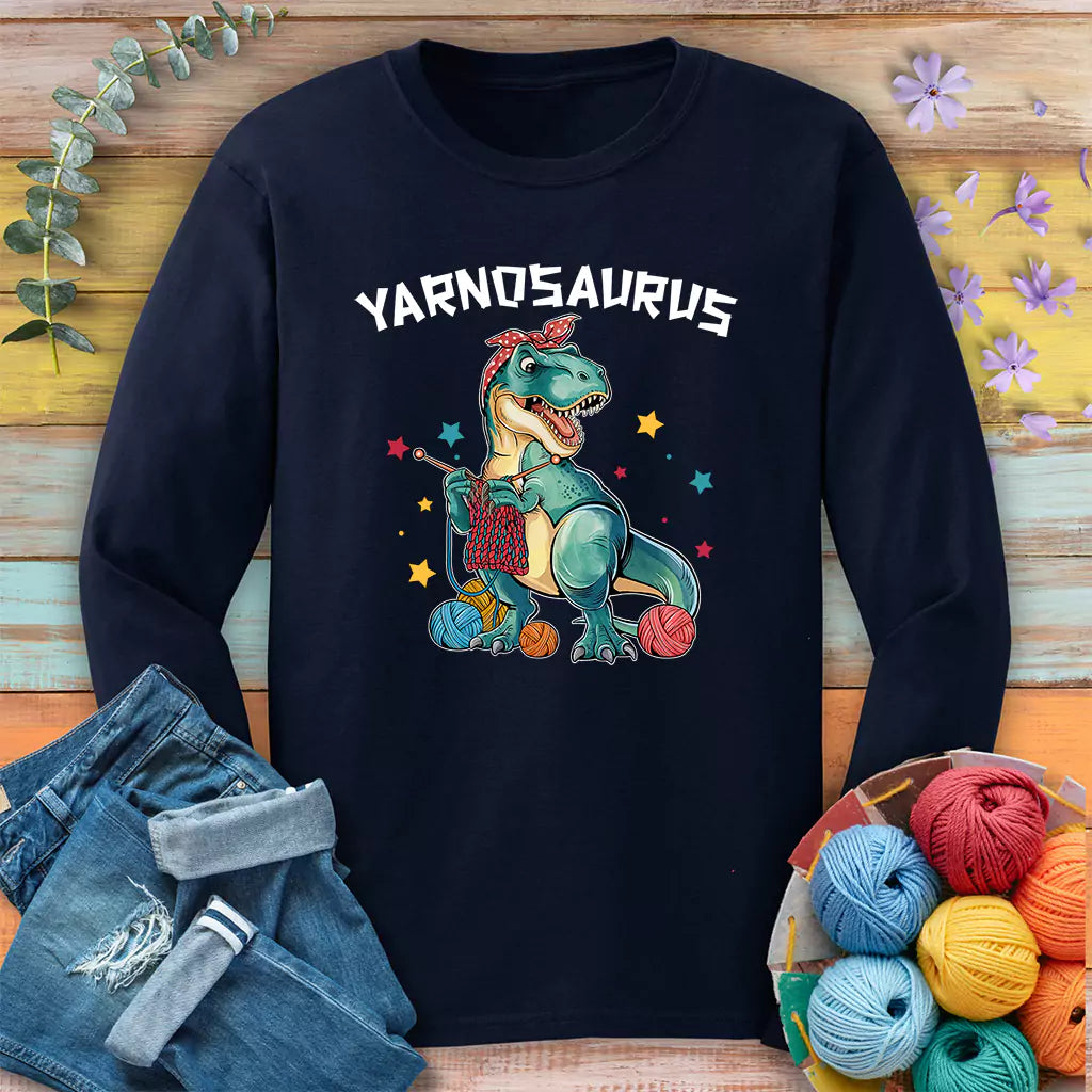 Yarnosaurus Long Sleeve T-shirt - Prismatic Fiber Arts