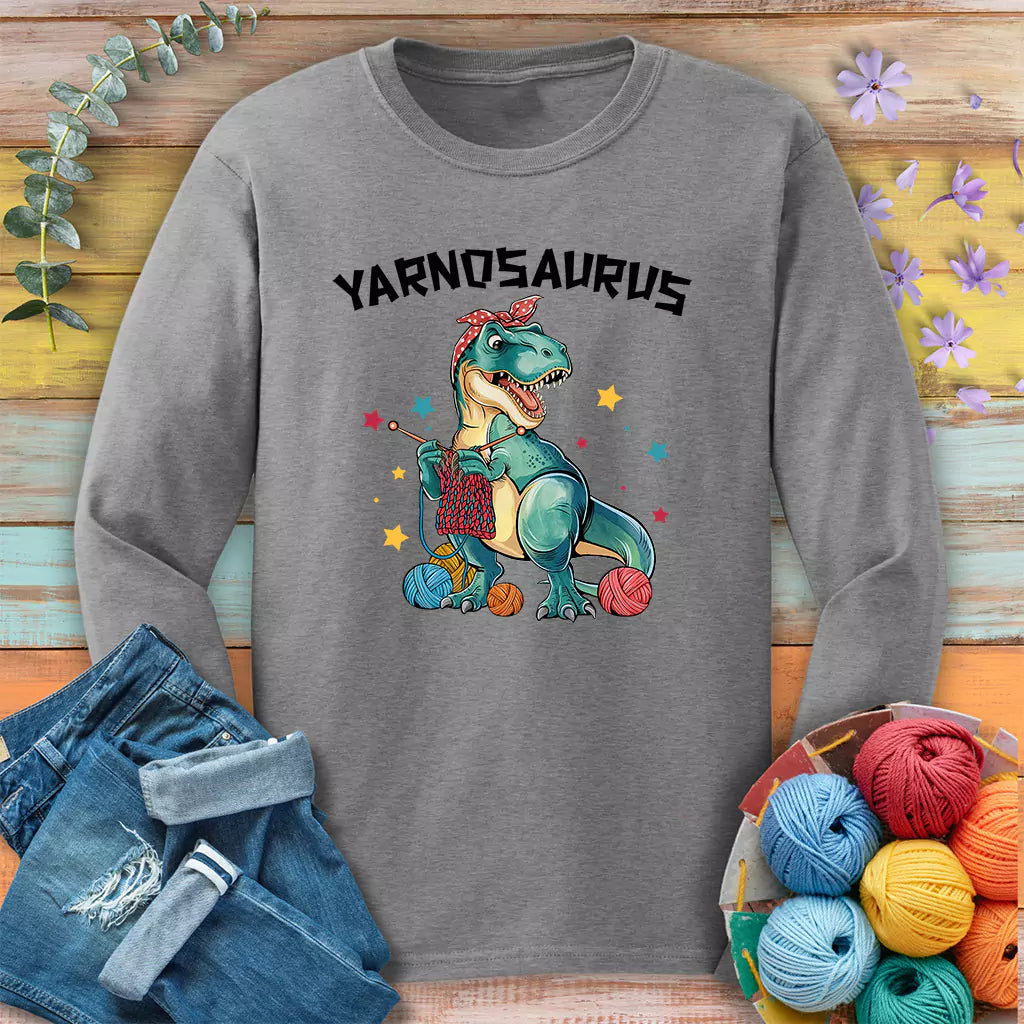 Yarnosaurus Long Sleeve T-shirt - Prismatic Fiber Arts
