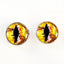 Yellow Dragon with Monarch Butterflies Sew-On Button Glass Eyes - Prismatic Fiber Arts