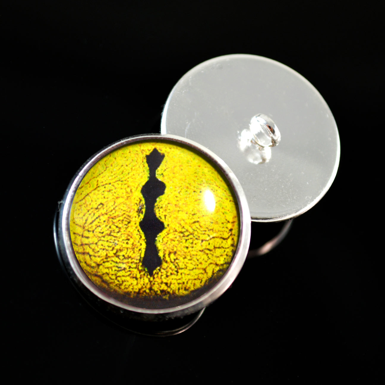 Yellow Snake Sew-On Button Glass Eyes - Prismatic Fiber Arts